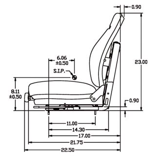 Multi-Adjust Seat and Low-Profile Suspension – Black, Model# 7939  Forklift   Material Handling Seats