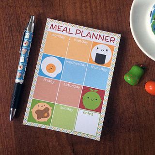 kawaii meal planner pad by asking for trouble