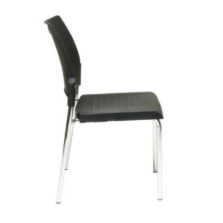 Straight Leg Stack Chair with Plastic Seat (Set of 4)