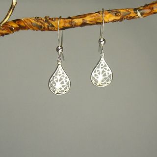 Jewelry by Dawn Filigree Teardrop Sterling Silver Earrings Jewelry by Dawn Earrings