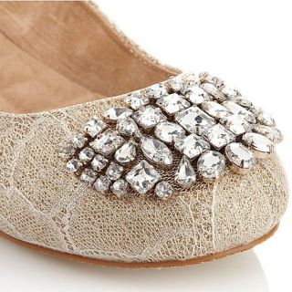 Glitter and Lace Ballet Flat with Jewels