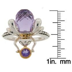 Meredith Leigh Sterling Silver Amethyst 'Critters' Bee Ring Meredith Leigh Gemstone Rings
