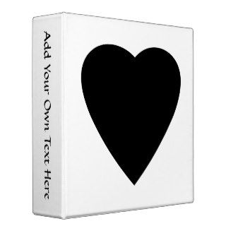 Black and White Love Heart Design. 3 Ring Binder