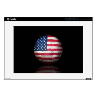 Worn American Flag Football Soccer Ball Skins For 15" Laptops