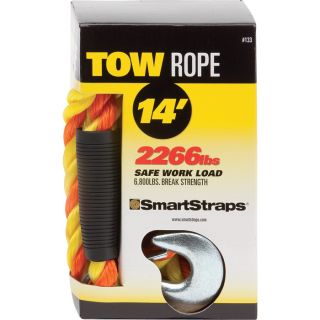 SmartStraps Heavy-Duty Tow Strap with Hooks — 14ft.L, 6800-Lb. Capacity, Yellow, Model# 133  Tow Chains, Ropes   Straps