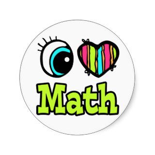 Bright Eye Heart I Love Math Stickers