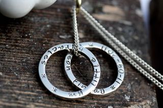 personalised double ring of love necklace by joulberry