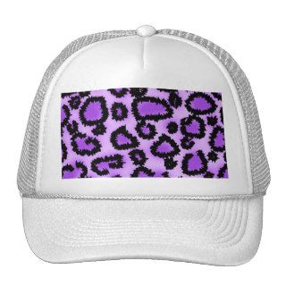 Purple and Black Leopard Print Pattern. Mesh Hat