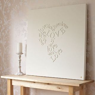 personalised 'falling in love' canvas by gorgeous graffiti