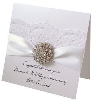 opulence diamond wedding anniversary card by made with love designs ltd