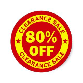 Clearance Sale 80 Percent Off Stickers