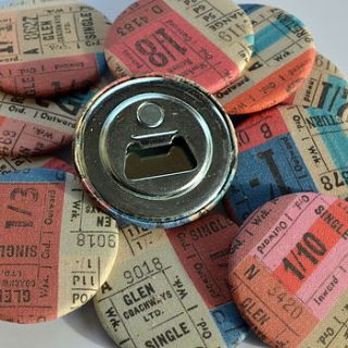 magnetic bottle opener   tickets fabric by grace & favour home