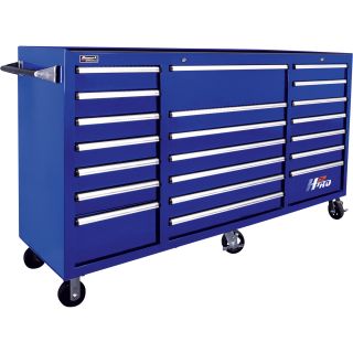 Homak H2PRO 72in., 21-Drawer Rolling Tool Cabinet — Blue, 71 5/8in.W x 21 5/8in.D x 46 3/8in.H, Model# BL04021720  Tool Chests