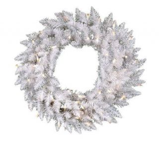 30 White Sparkle Spruce Wreath with LED —