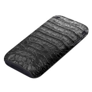 Black Alligator Skin #1c Tough iPhone 3 Cover