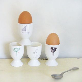 set of four egg cups by charlotte macey