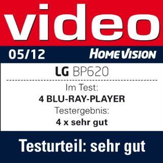 LG BP620 3D Blu ray Player (Smart TV, DLNA, WLAN, HDMI, Upscaler 1080p, USB) schwarz Heimkino, TV & Video