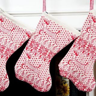 knitted christmas stocking by dora mouse