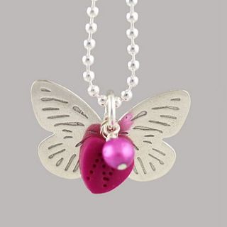 personalised silver butterfly necklace by fingerprints