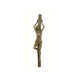 Erotische Bronzefigur   Gefesselte Jungfrau am Pfahl   sign. J. Patoue Küche & Haushalt