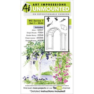 Art Impressions Watercolor Cling Rubber Stamp Series 7 Set 1 Wood Stamps