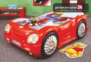 SLEEP CAR Bett Autobett Kinderbett Spielbett inkl. Lattenrost und Matratze kurze Lieferzeit (rot) Küche & Haushalt