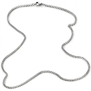 Stately Steel 3mm 24" Curb Link Chain Necklace