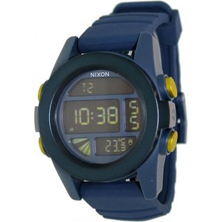 Nixon Men's Unit A1971264 00 Blue Rubber Quartz Watch with Digital Dial Nixon Men's Nixon Watches