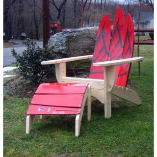 Water Ski Adirondack Chair and Ottoman