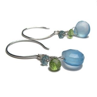 chalcedony and peridot earrings by catherine marche jewellery