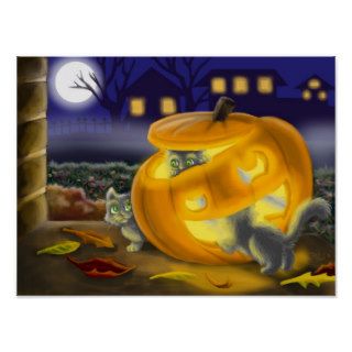 Halloween Kittens and a Punkin' Poster
