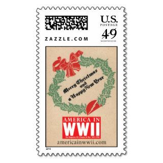 WWII Wreath Postage Stamp