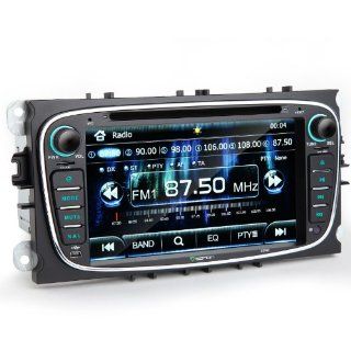 Eonon D5162E 7 Zoll Doppel 2 DIN Autoradio in schwarz mit DVD Player speziell f�r Ford Mondeo, Focus, S max, eingebauter GPS Navigationssystem, Digital Touchscreen, unterst�tzt Lenkradfernbedienung, unterst�tzt Bluetooth Anruf & Musik & Telefonbuch