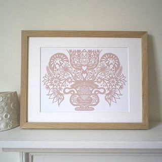 personalised mum hearts and flowers print by glyn west design
