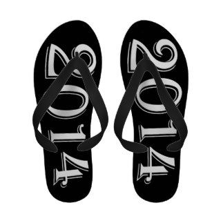 2014   Class of 2014 White and Black Flip Flops