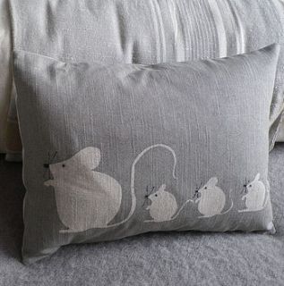 little mouse family cushion by helkatdesign