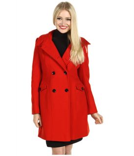 Nicole Miller Architectural Wool Twill Coat Paprika