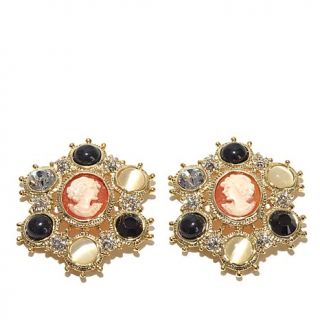 AMEDEO NYC® Handcarved Cameo Frame Earrings