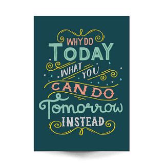 procrastination rules art print by the happy pencil