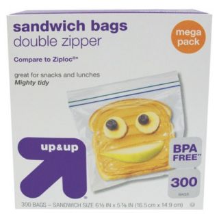 up & up™ Double Zipper Sandwich Bags 300 ct