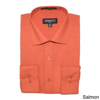 Ferrecci Ferrecci Mens Slim Fit Long sleeve Dress Shirt Orange Size M