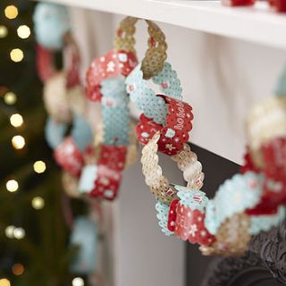 vintage christmas paper chain decorations by ginger ray