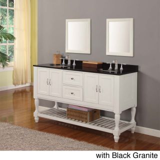 J and J International 60 inch Pearl White Mission Turnleg Double Sink Vanity White Size Double Vanities