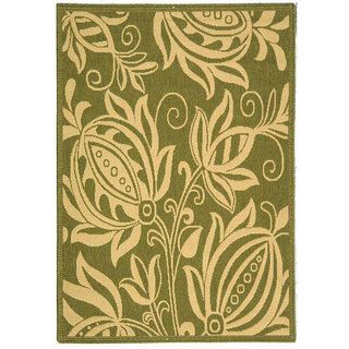 Indoor/ Outdoor Andros Olive/ Natural Rug (27 X 5)