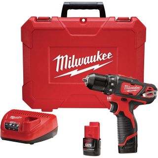 Milwaukee M12 Cordless Drill/Driver Kit — 3/8in. Chuck, 2-Speed, Model# 2407-22  Cordless Drills