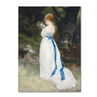 Pierre Renoir 'Lady In White' Canvas Art Trademark Fine Art Canvas