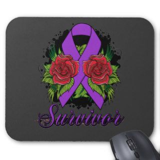 Domestic Violence Survivor Rose Grunge Tattoo Mouse Pad