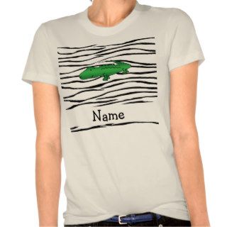 Personalized name alligator zebra stripes tee shirt