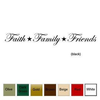 'Faith, Family, Friends' Vinyl Wall Art Decal Original Art