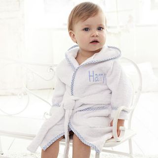 personalised cotton baby blue robe by my 1st years